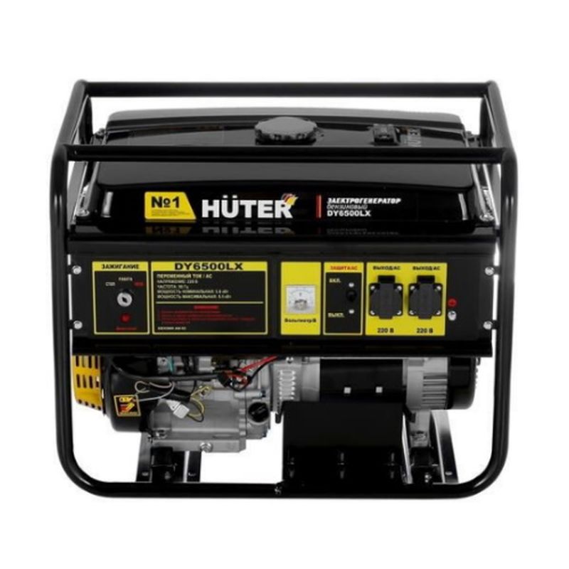 HUTER Бензиновый генератор DY6500LX 220 В, 4х тактн., номин.мощность 5кВт, бак 22л,эл/ручн.стартер
