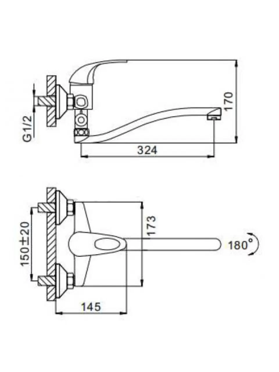 FRAP F2102-B Смеситель для ванны с длинным изливом