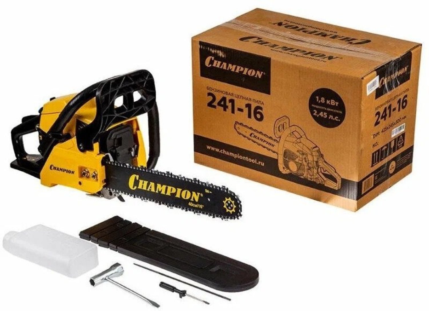 Бензопила CHAMPION 241-16", (3/8"-1,3- 56 (1,8 кВт, 4,7 кг) легкий старт