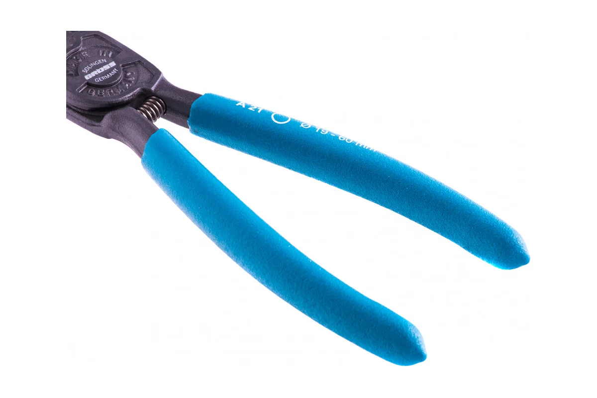 Съемник, 165 мм, для внешних стопорных колец (19-60 мм), изогнутые губки (разжим)// Gross