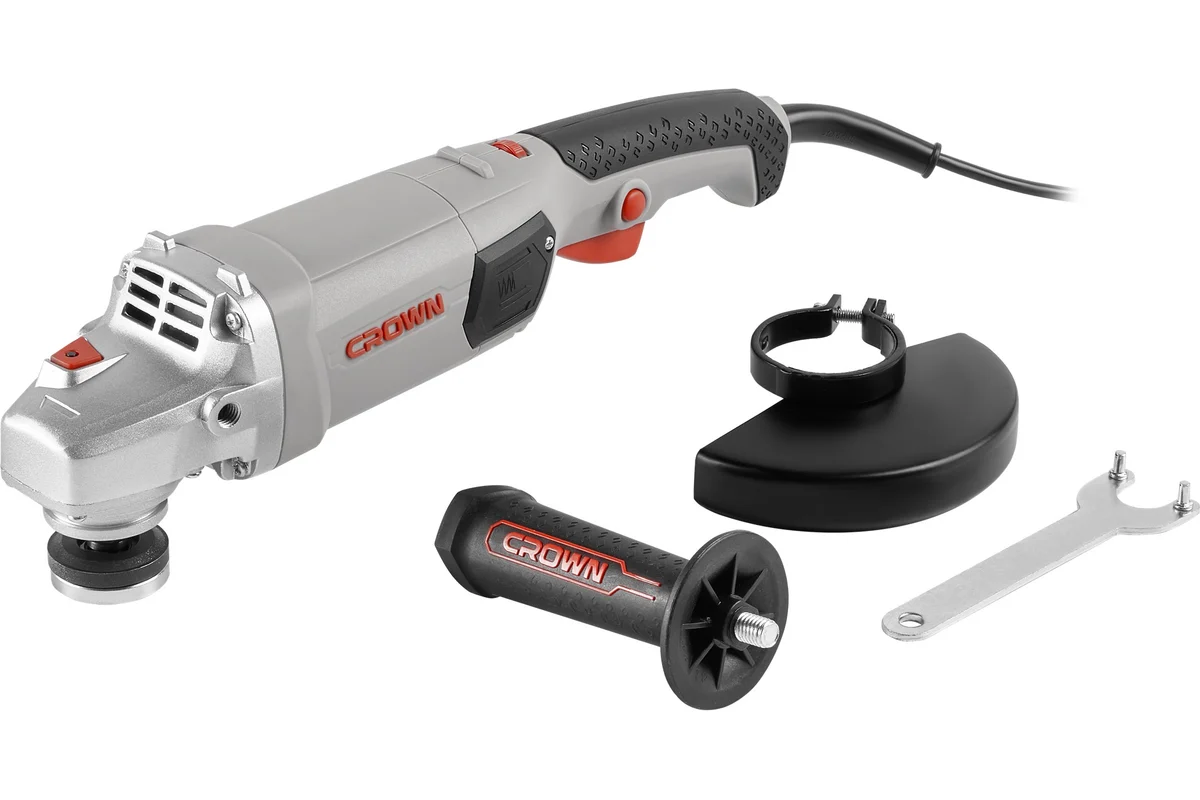Угловая шлифовальная машина CROWN CT13506-125NV, Ø125 мм, 1200 Вт, 4000-11000 об/мин