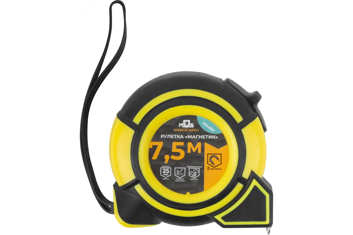 Рулетка "Магнетик" 7,5 м x 25 мм