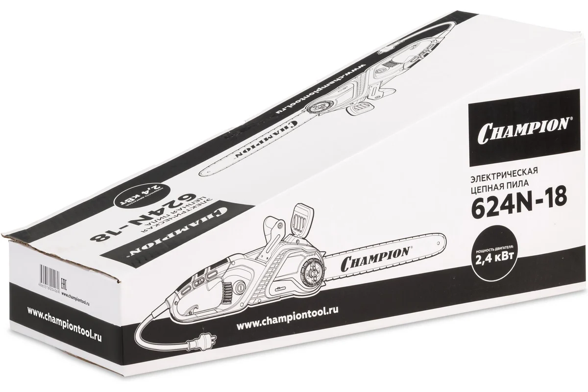 Электропила CHAMPION 624N-18" 3/8-1,3-62 2кВт 5.1кг