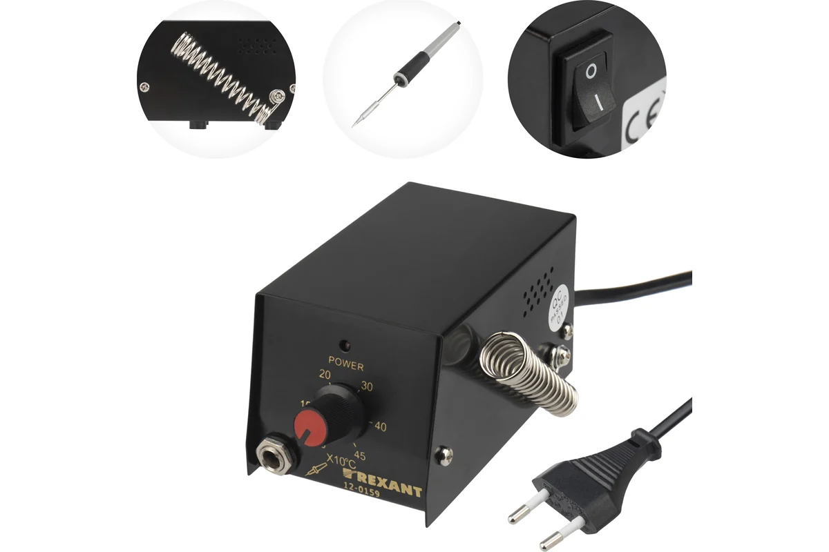 Паяльная станция мини, 220В/8Вт. (ZD-927) с керам.нагревателем 12-0159 //REXANT