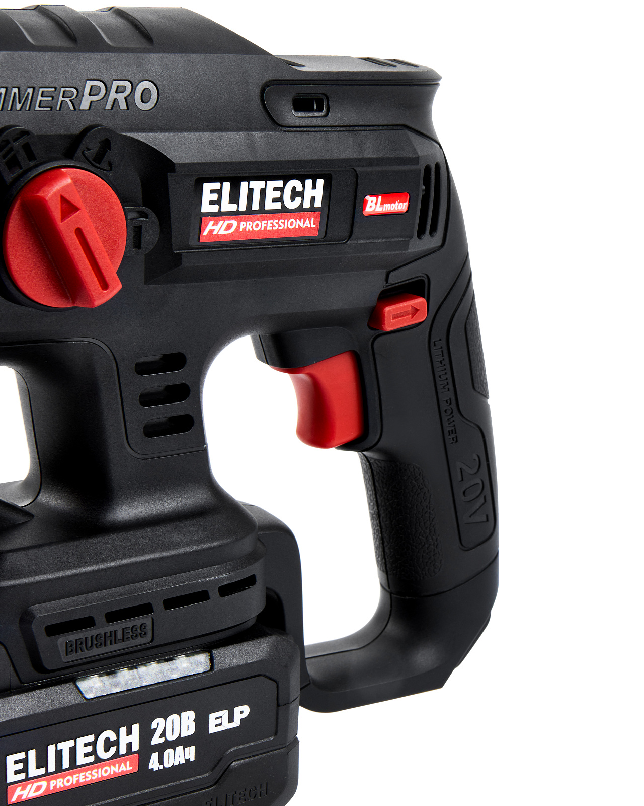 ELITECH CRH 2022SL (E2205.030.01) Перфоратор ак.б\щет,SDS+,20В,1х4.0Ач,ELP,3реж,2.2Дж,22мм,0-4500у\м