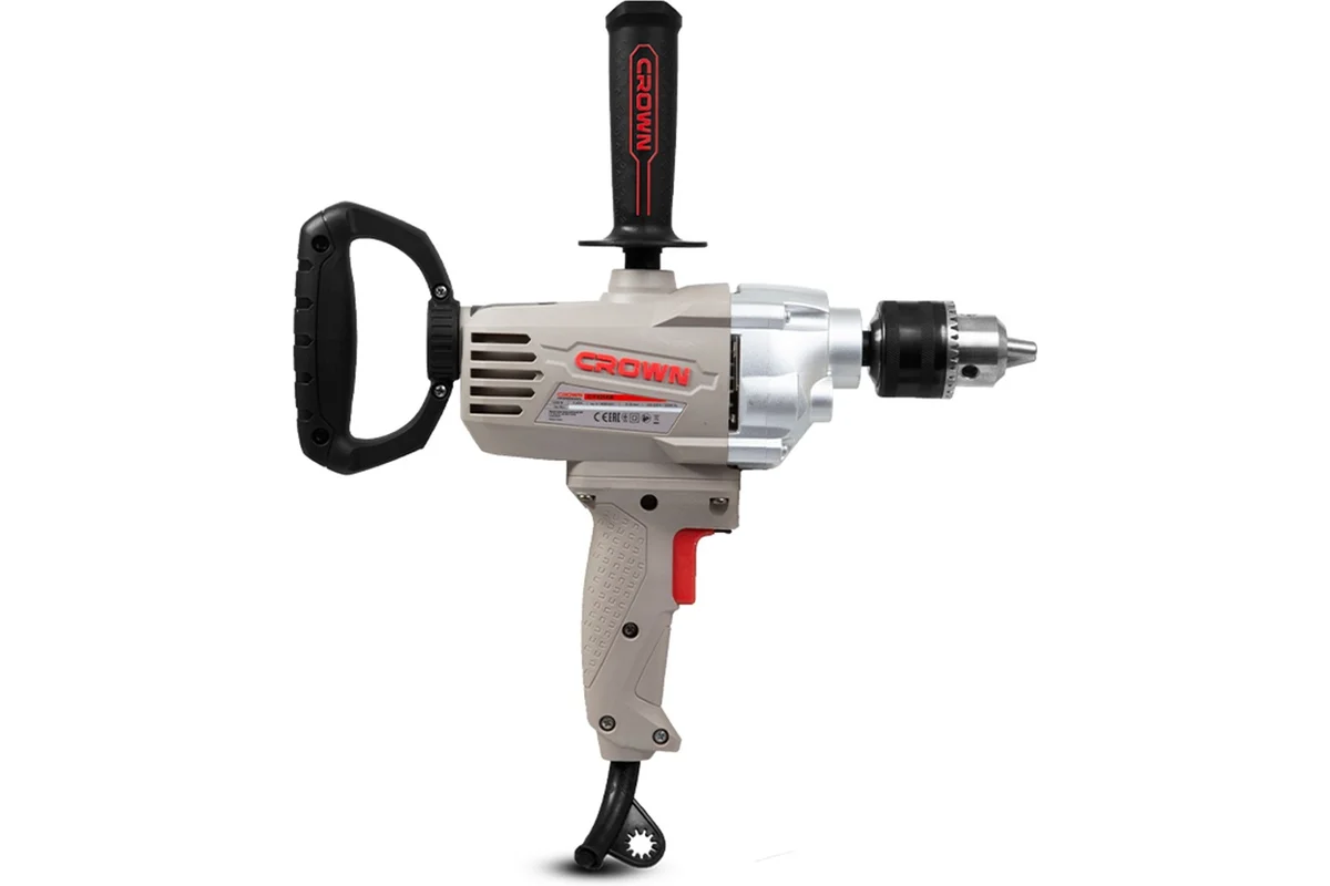 Дрель безударная CROWN CT10148, 1,2 Вт, 0-1000 об/мин, клп-16 мм, 3,2 кг