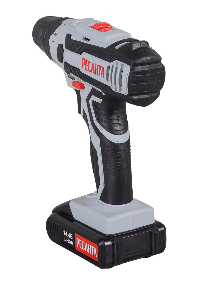 Дрель-шуруповерт аккумуляторная ДА-14-2ЛК Ресанта, 14.4В 2х2,0 Ач Li-ion, 50Нм, БЗП