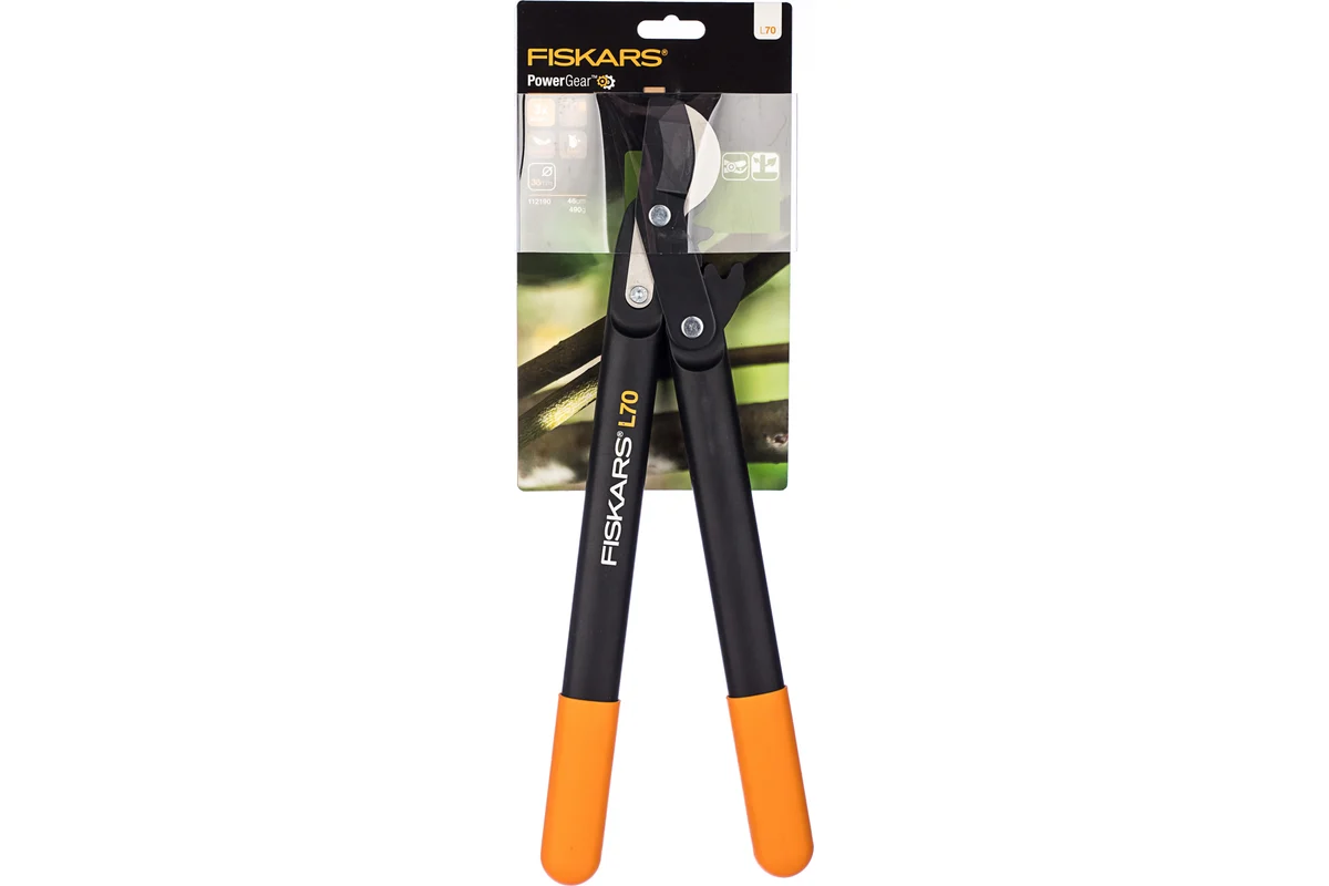 Сучкорез плоскостной L70 FISKARS PowerGear с загнутыми лезвиями малый (112190)