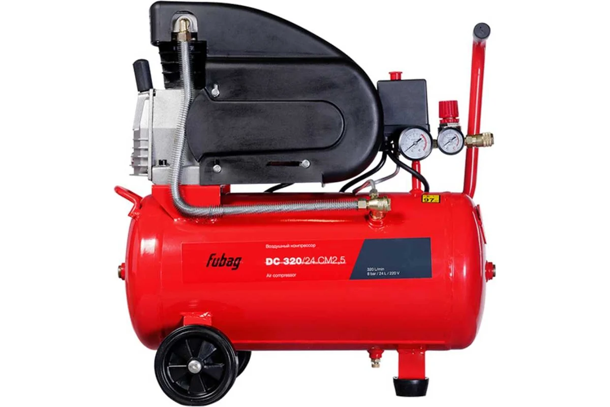 Компрессор 24л FUBAG DС 320/24 CM2.5, коак, 320 л/мин, 8б, 1.8кВт, 220В, 1ц