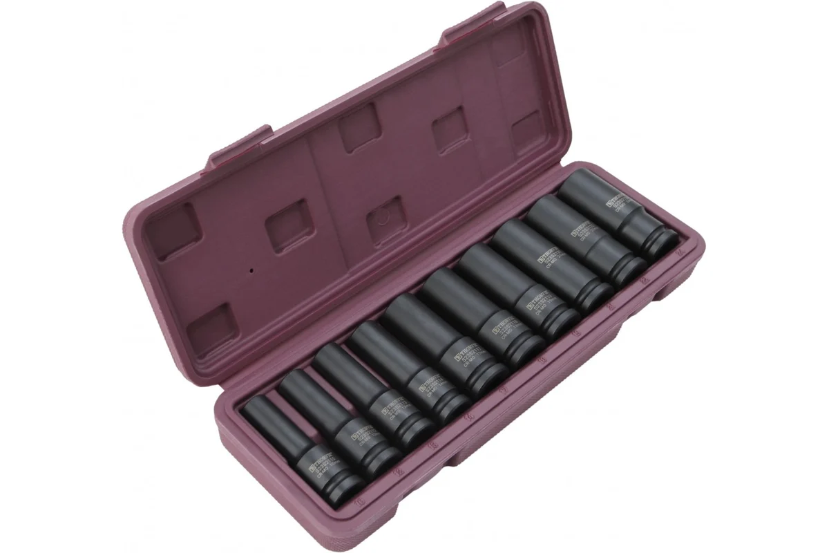 Набор головок торцевых ударных глубоких 1/2 DR, 10-24 мм, 10 предметов, Thorvik S23S2110S (54446)