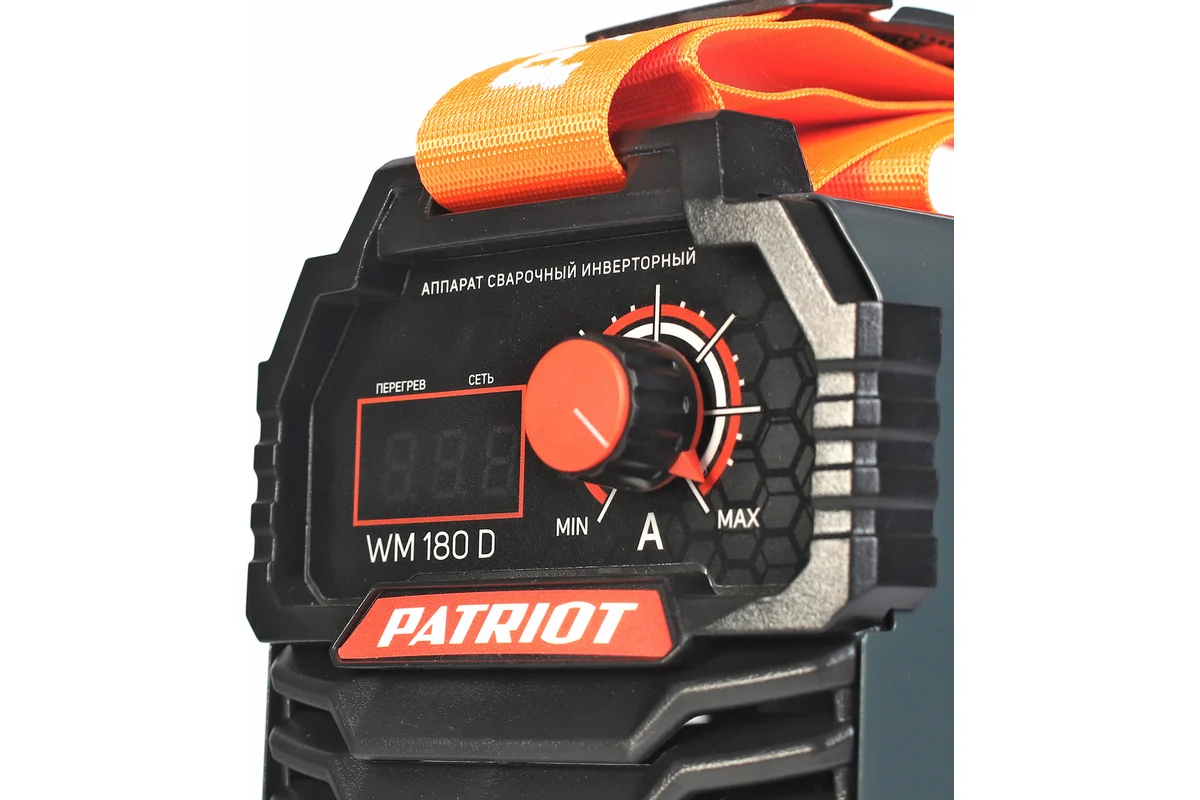 Аппарат сварочный инверторный PATRIOT WM180D MMA,вход напряжение:1ф,140-240В;сварочный ток макс:180А