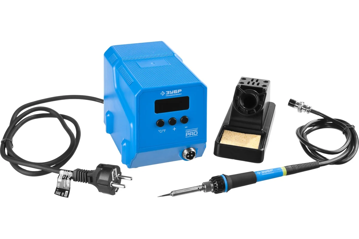 Низкотемпературная паяльная станция цифровая ПСН-60 60Вт, 50-480гр. керамический нагреватель. // ЗУБ