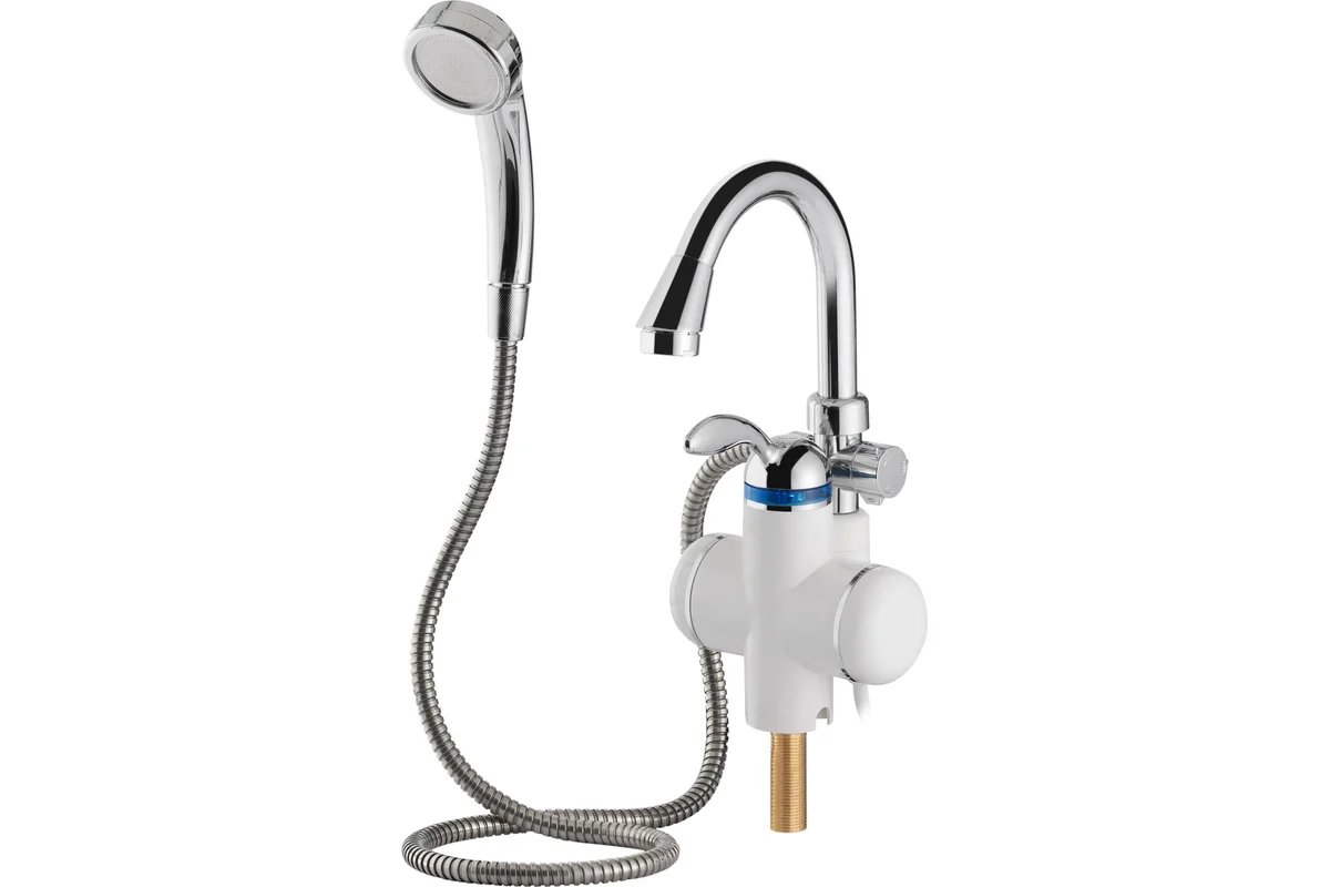 Кран-водонагреватель проточный UNIPUMP BEF-001-03, 3,0 кВт, пластик, с душевой лейкой