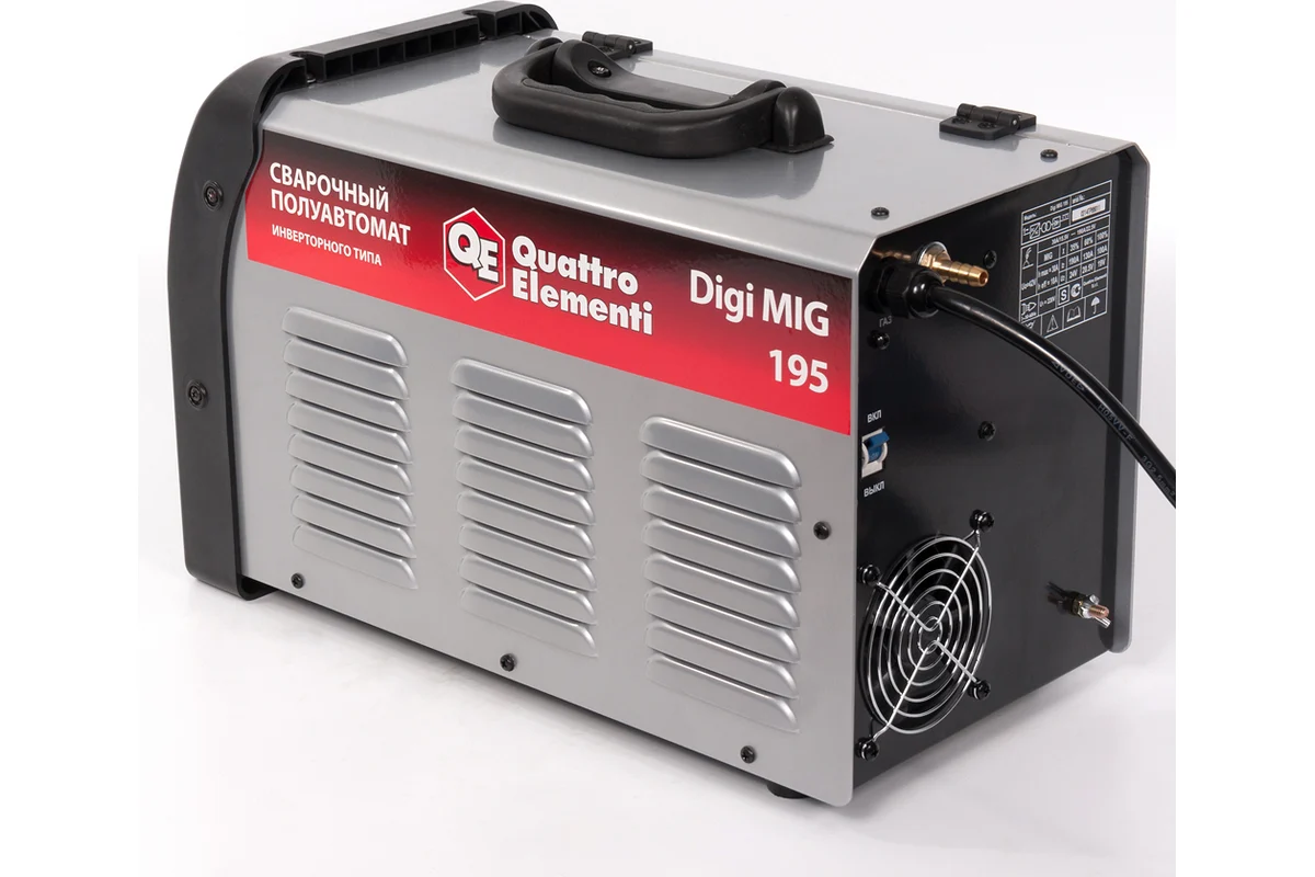Аппарат полуавтомат. сварки, инвертор QUATTRO ELEMENTI Digi MIG 195 (190 А, ПВ 30%,проволока 0,6 - 1