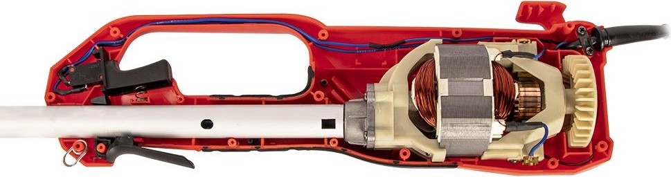 Триммер электрический DDE ET1500R, 1500Вт, верх.двиг. разъём.прям.вал. ременю+диск