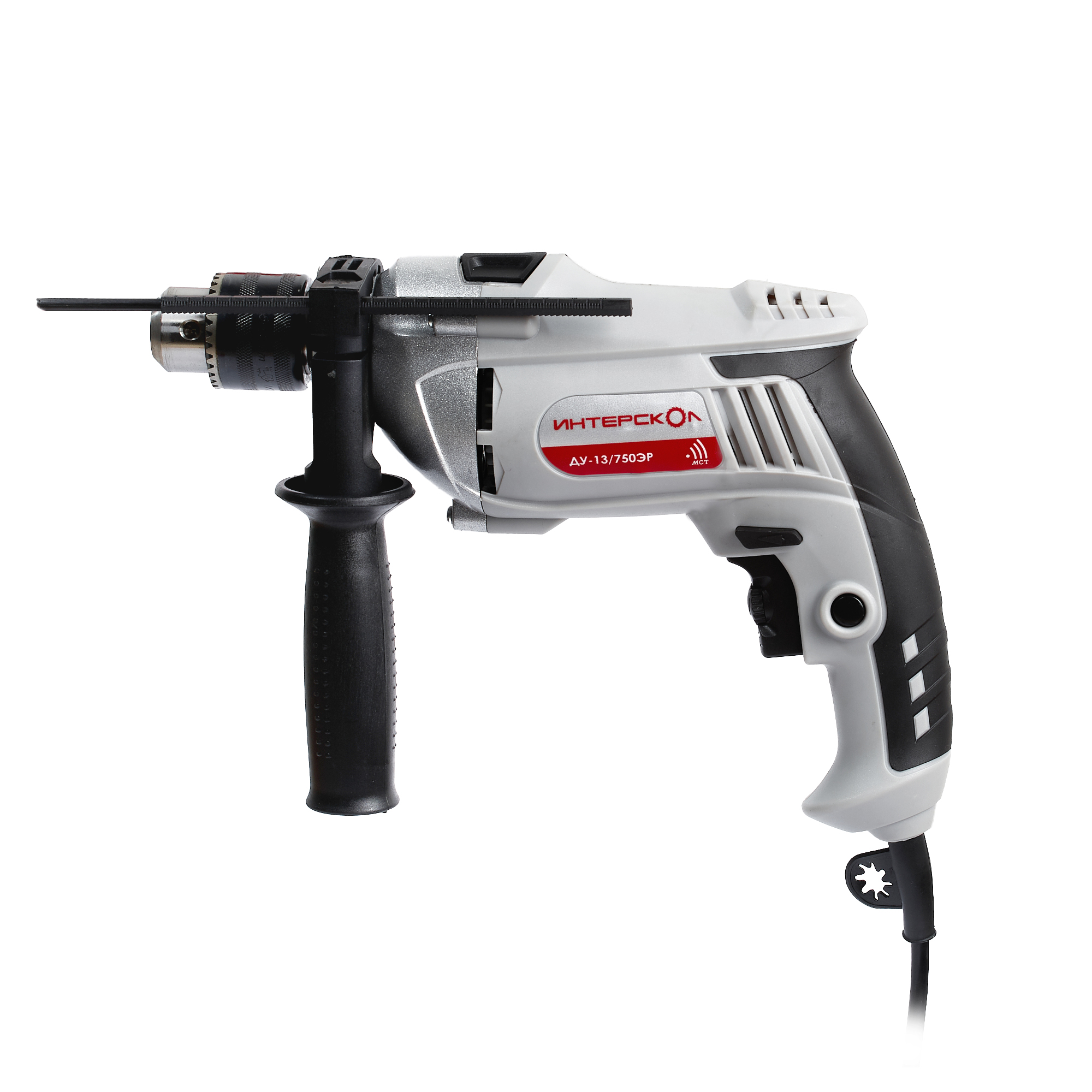 ДУ-13/750ЭР ИНТЕРСКОЛ  Эл.дрель 750 Вт, ударная, реверсивная, клп до 13мм, метал.корпус