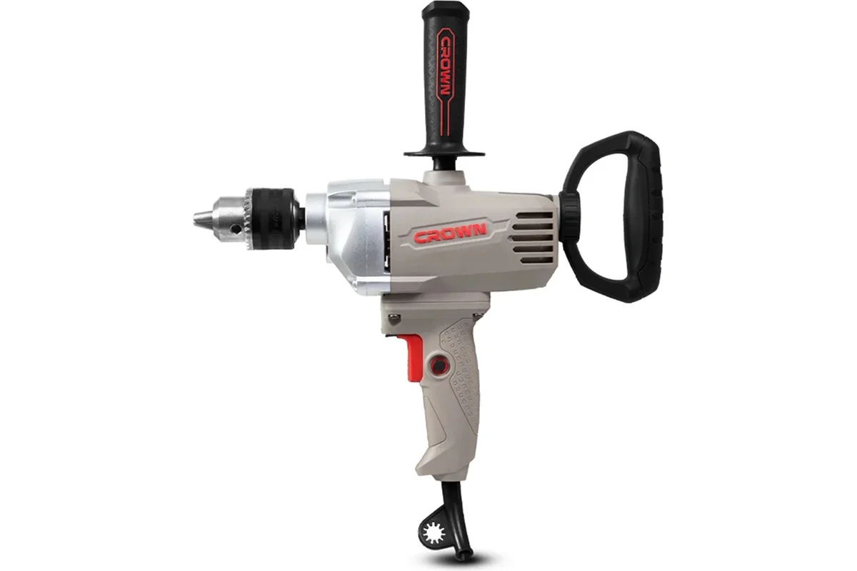 Дрель безударная CROWN CT10148, 1,2 Вт, 0-1000 об/мин, клп-16 мм, 3,2 кг