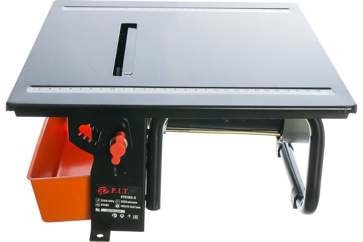 Плиткорез электрич. P.I.T. PTC180-C МАСТЕР (650Вт, 2950об/мин, 180х22,2мм, 360х330мм, 23/35мм, 45°)