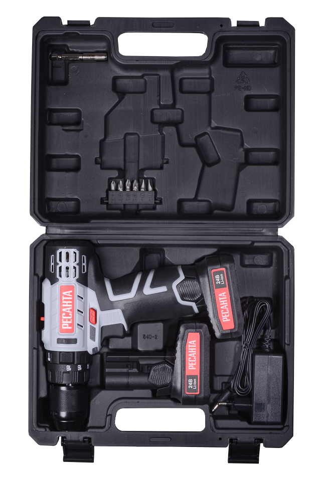 РЕСАНТА ДА-24-2ЛК-У Шуруп. акк. ударн, 24В 2х2,0 Ач Li-ion, 50Нм, БЗП 