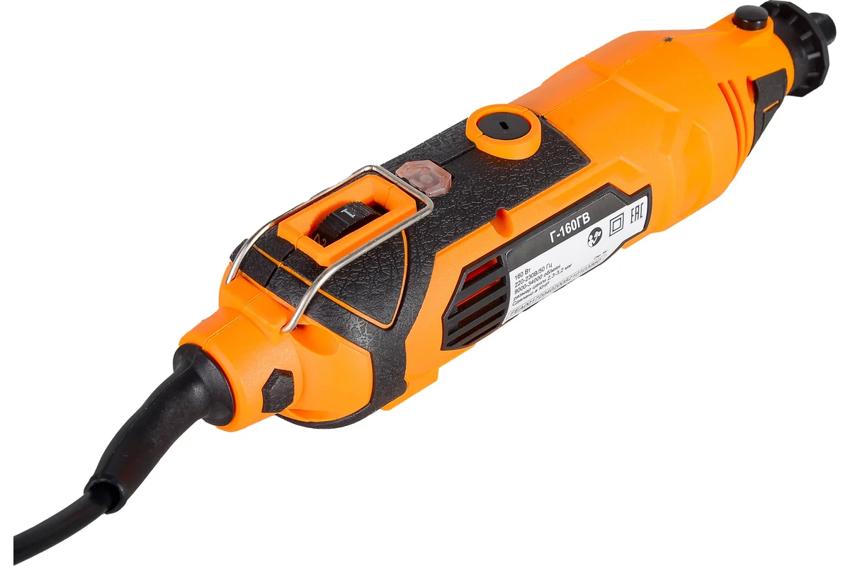 ВИХРЬ Г-160ГВ  Эл. гравер, 160 Вт, 8000-30000 об/мин, цанга 2,3-3,2 мм, гибкий вал, насадки, кейс