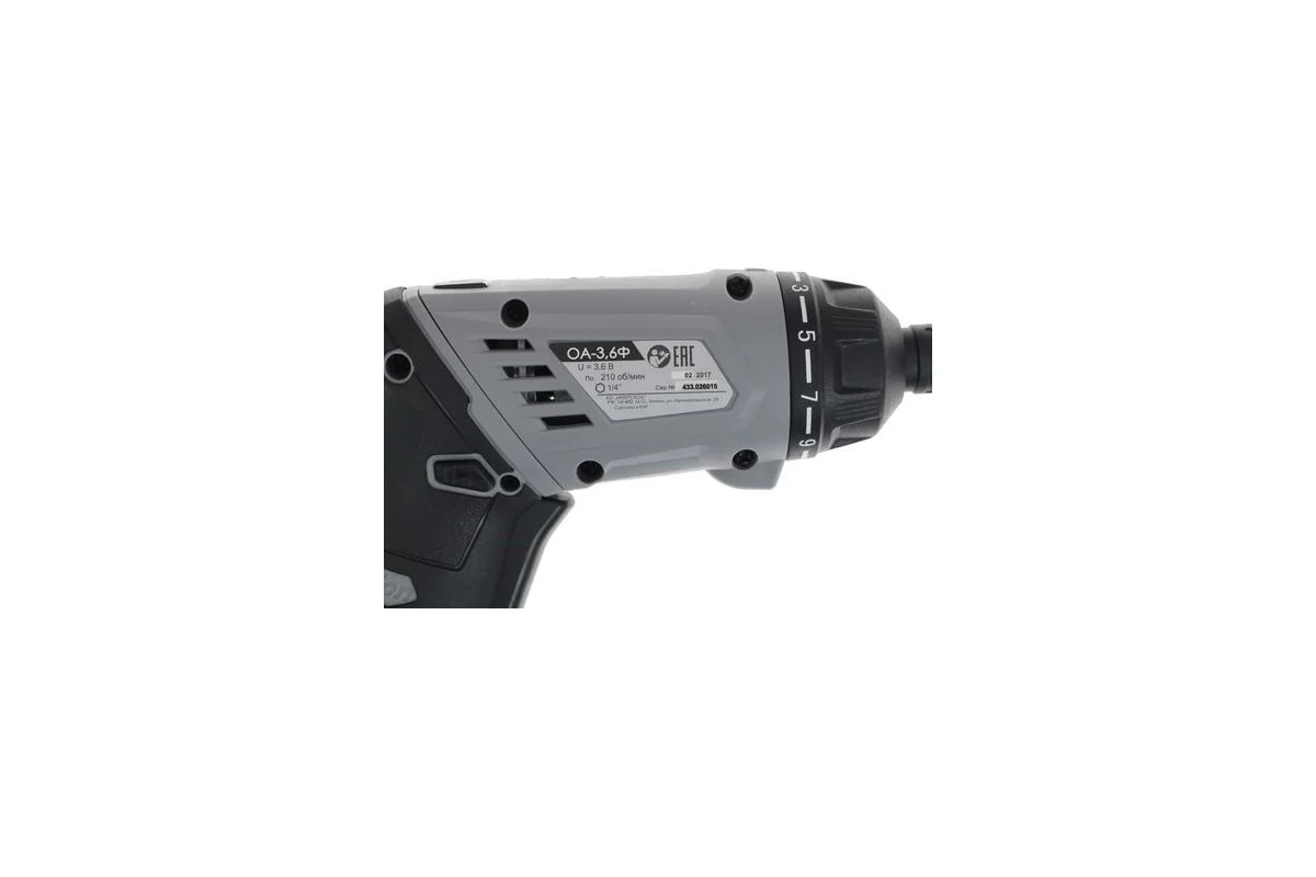 ИНТЕРСКОЛ ОА-3,6Ф акк. отвертка с фонарем (Li-ion, кейс, набор 38+1+1)