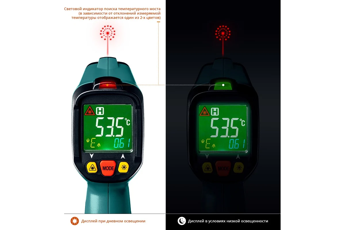 Пирометр инфракрасный TRM-550, -50°C/+550°C // KRAFTOOL
