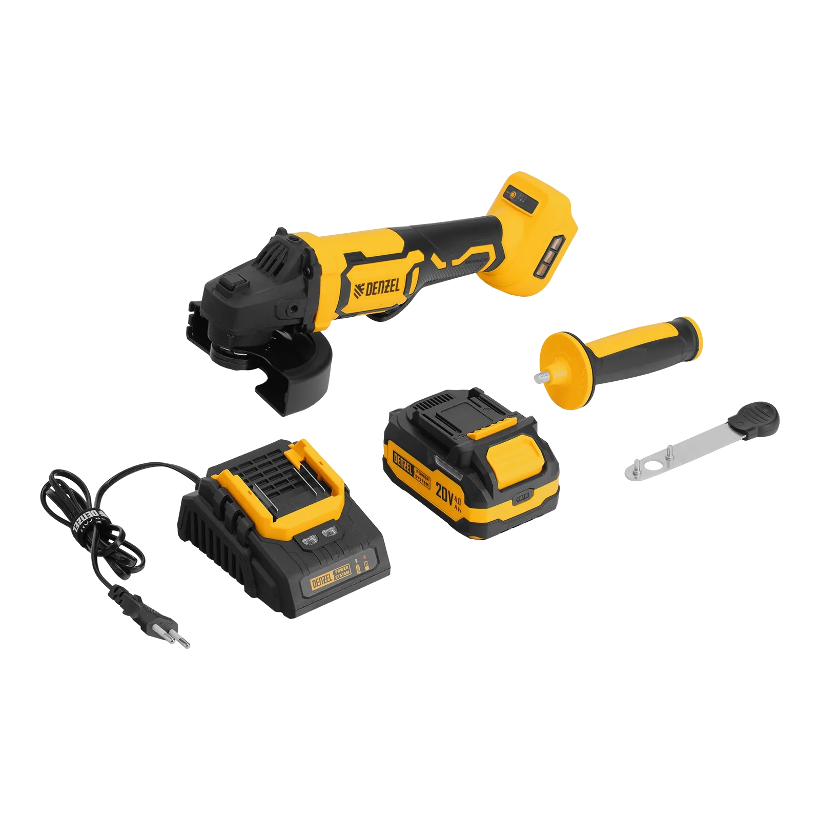 Машина шлифовальная угловая аккумуляторная бесщет. AGH-BL-20-125, Li-Ion, 20 В// Denzel