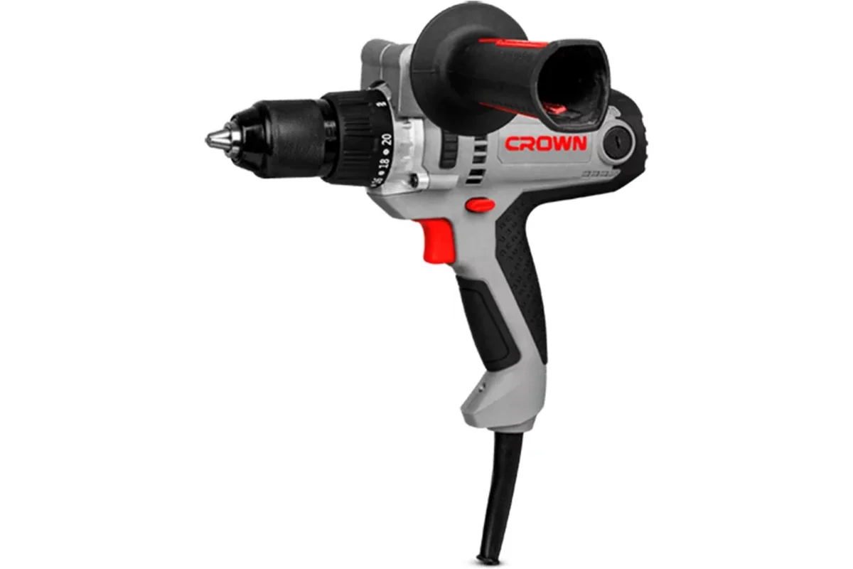 Шуруповерт сетевой CROWN CT10152, 420 Вт, 0-480/0-1800 об/мин, БЗП 10 мм, 80 Нм