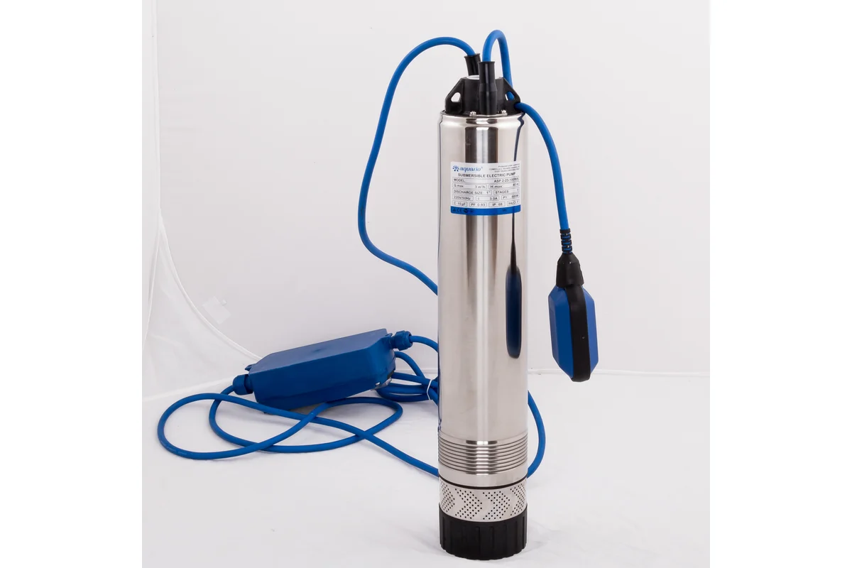 Насос погружн. колодезн. ASP2-25-35-100WA,встроенный конденсатор,каб 20м, 50л/мин,NEW(3224)//AQUARIO