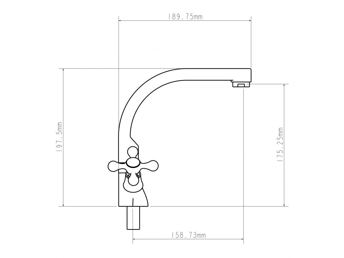 Смеситель для кухни вентильный (тип I), серия 230 черный ECONOCE