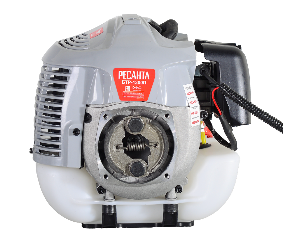 Бензотриммер РЕСАНТА БТР-1300П 2-х тактный, мощность 1300Вт,9500об/мин, не разборная штанга.