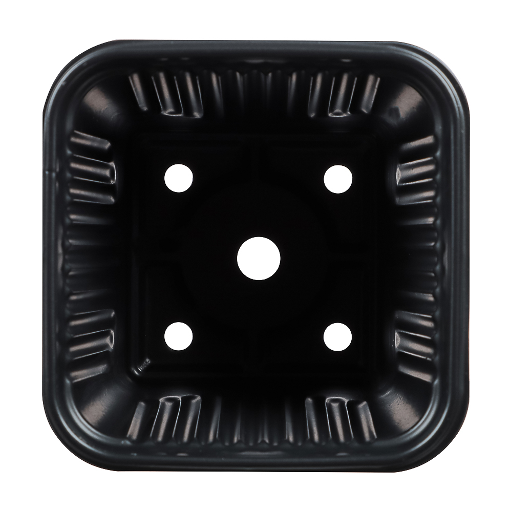 Горшок для рассады ДУО 9*9*8см (10шт/упак) квадратный 0,5л  черный(25)