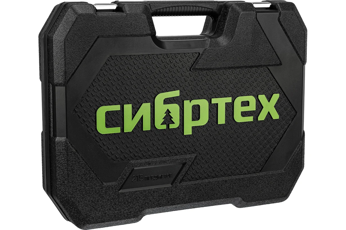 Набор инструментов, 1/2", 3/8", 1/4", пластиковый кейс 215 предм.// Сибртех
