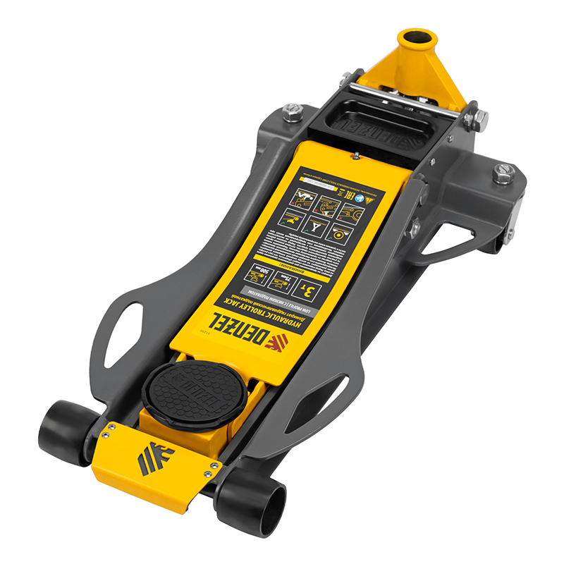 Домкрат гидравлический подкатной, 3 т, 75-500 мм, быстрый подъем, низкий подхват, проф.// Denzel