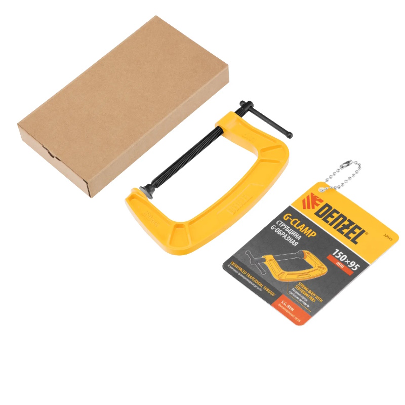Струбцина G-образная, усиленная Denzel 150 мм 