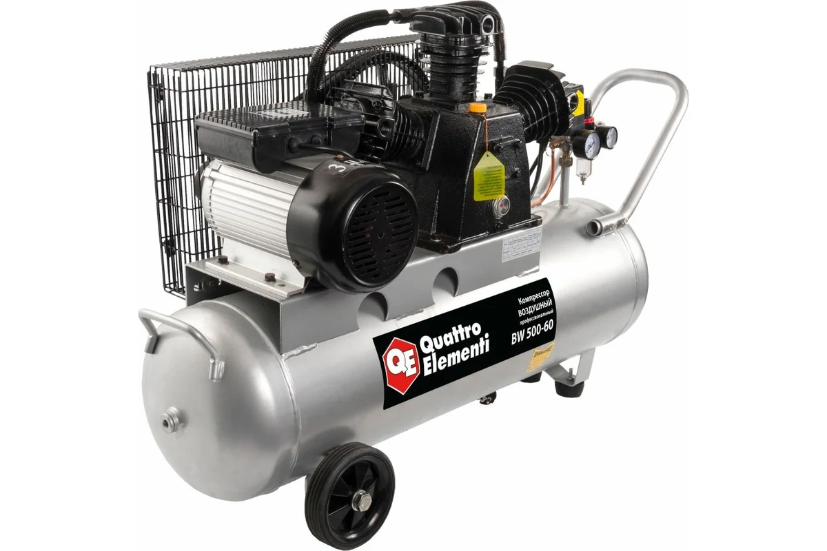 Компрессор поршневой масляный QUATTRO ELEMENTI BW 500-60 (490 л/мин, 60 литров, 2250 Вт, 8 бар, 65 к