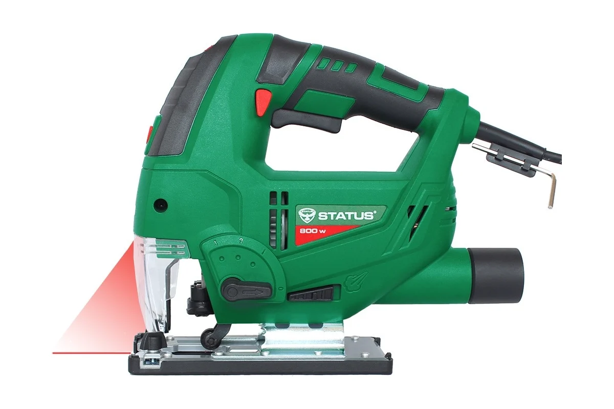Лобзик STATUS JS800 PRO 800Вт, 100/10мм, быстр., лазер,обдув,подсв.,маятн., 800-3000ходов/мин, 2.5кг