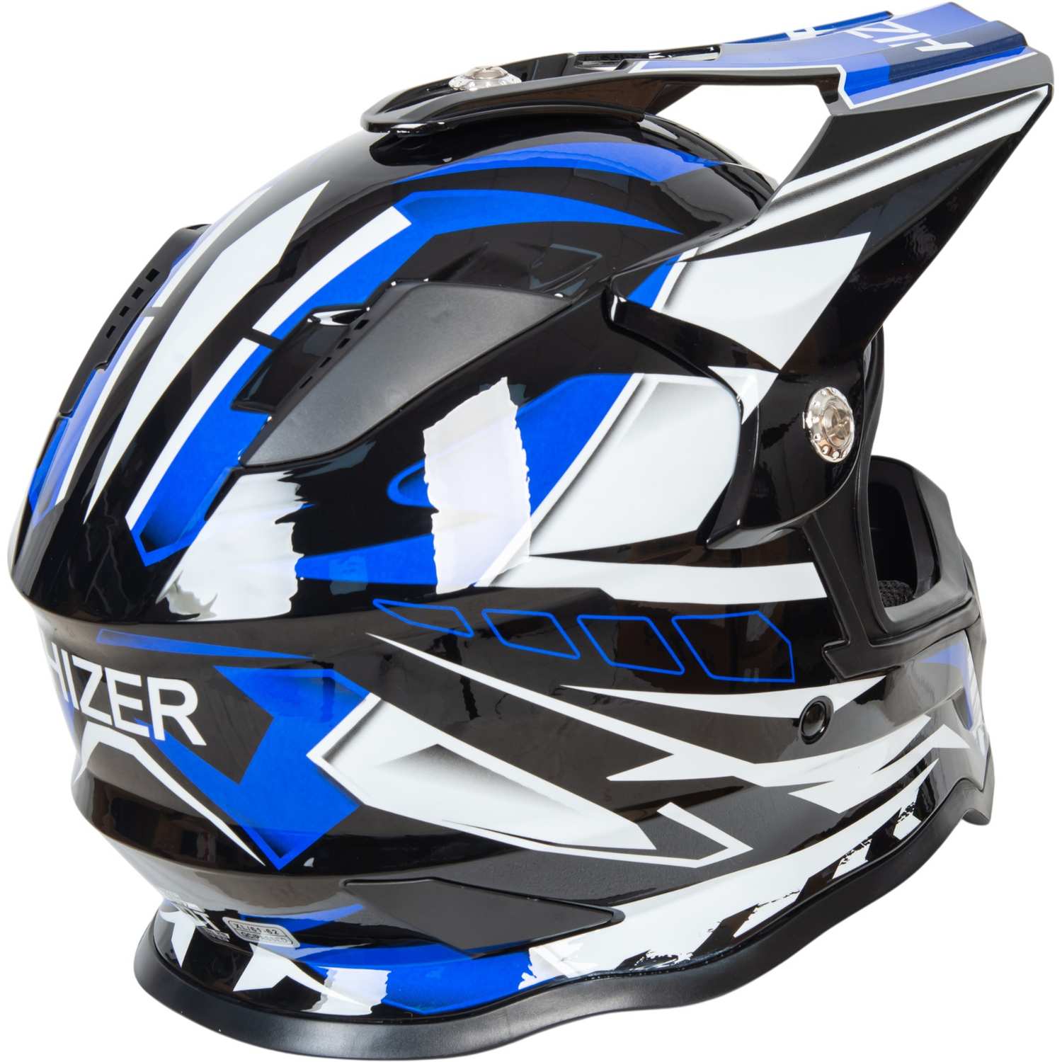 Шлем мото кроссовый HIZER B6197 #4 (XL) black/blue/white
