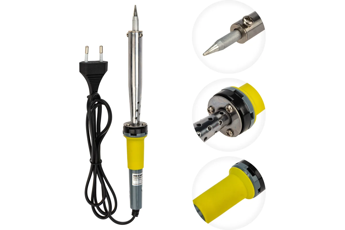 Паяльник Rexant 80Вт/220В, керам. нагреватель 12-0125