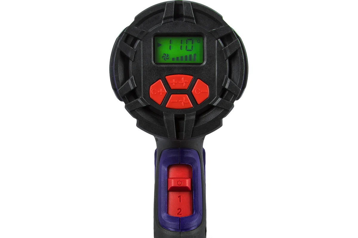 Фен строительный ПУЛЬСАР ФС 2000-2Д 2000 Вт, 60/600 С, LED дисплей 1кг,кейс+4 насадки