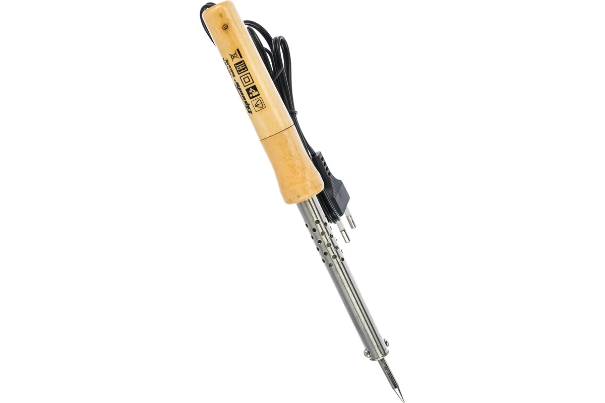 Паяльник с ручкой из дерева, 60 Вт// Sparta