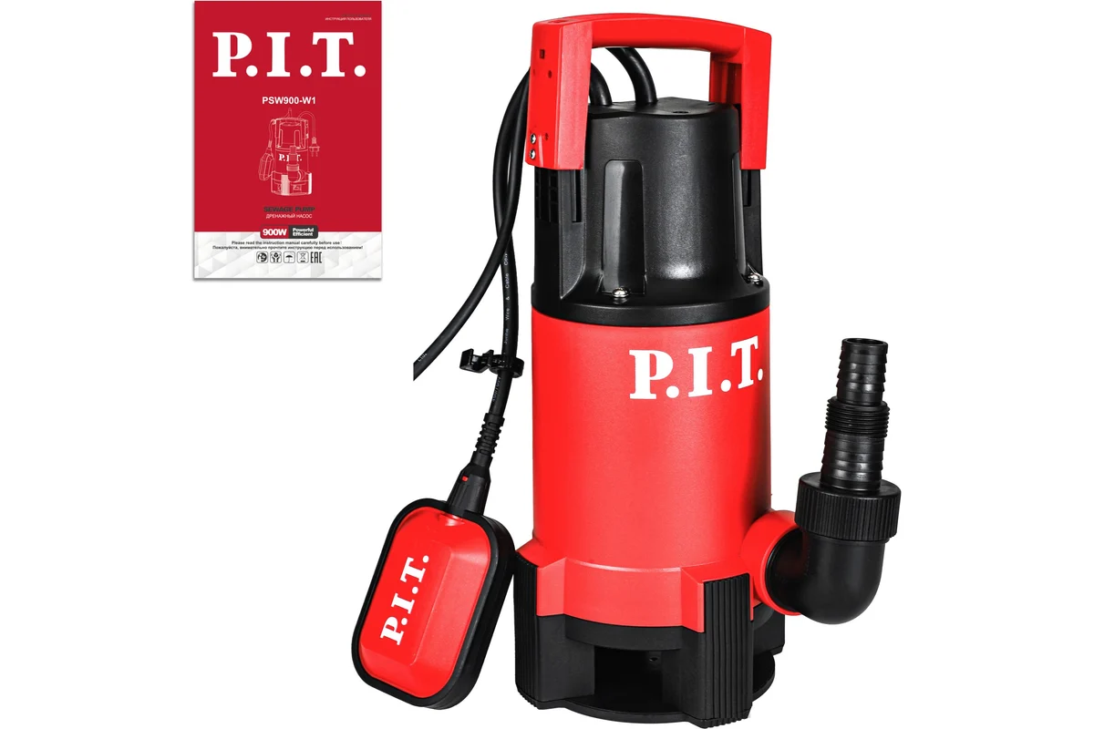 Насос дренажный электрич. P.I.T. PSW900-W (900Вт, грязная вода, напор 10м, 250л/мин, удар. пластик)