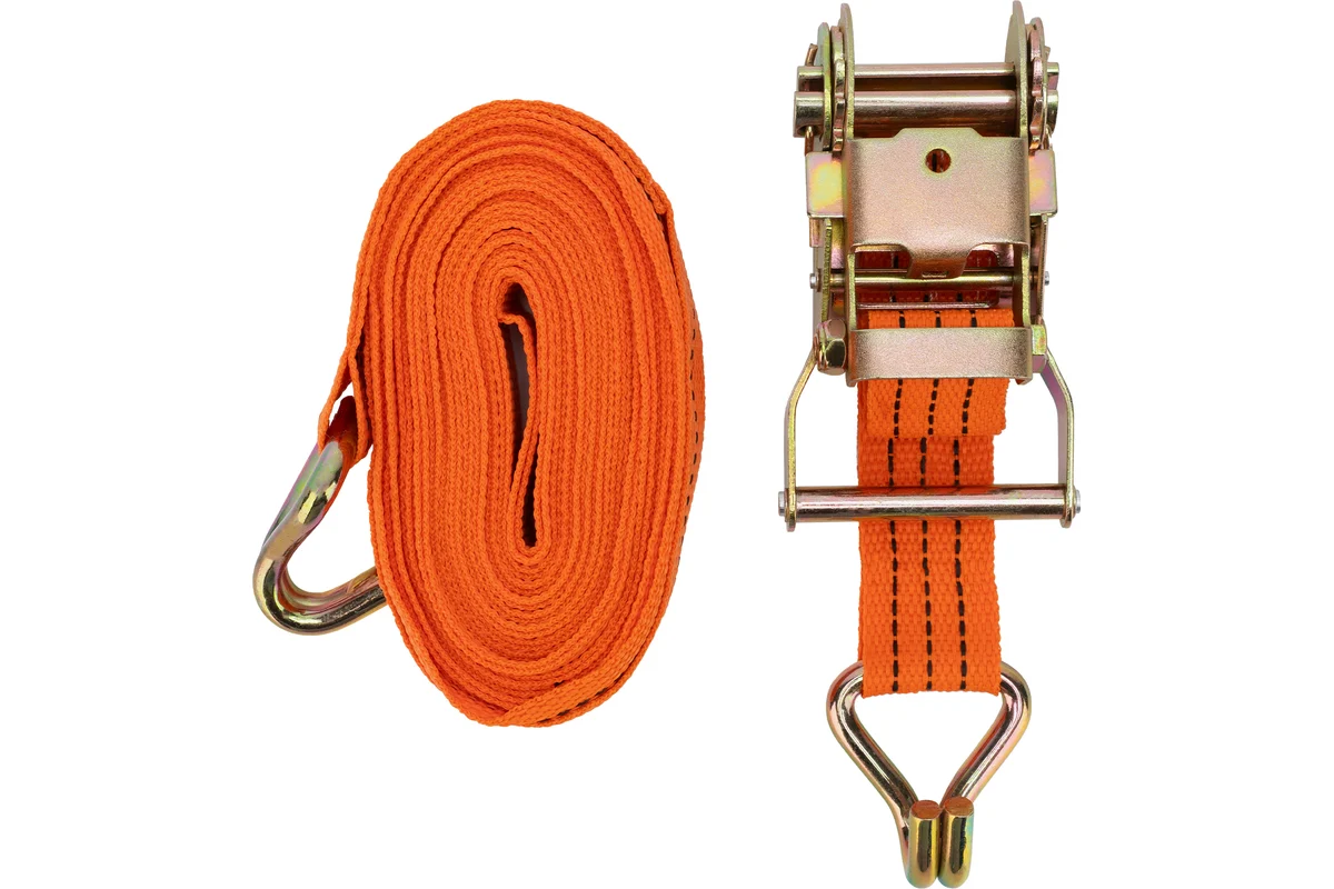 Ремень багажный с крюками, 8x0.038м, храповый механизм // Stels