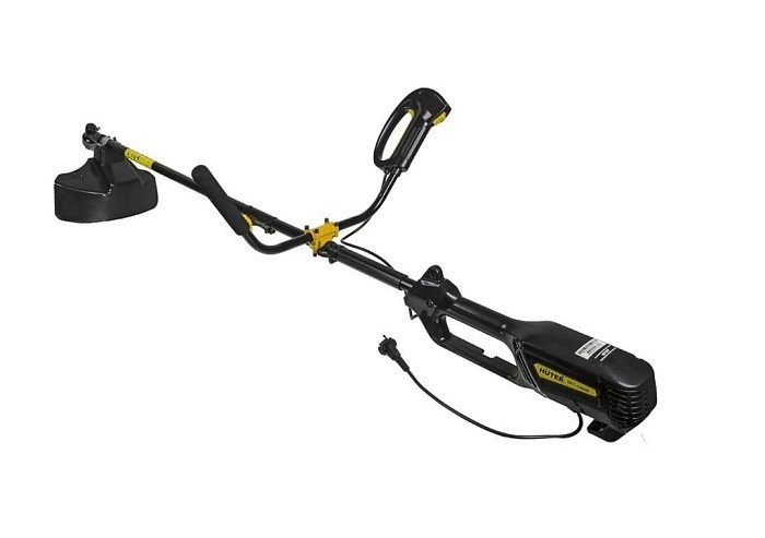 Электротриммер HUTER GET-1500B 1,5 кВт, леска ф 2 мм/нож, 8000 об/мин, прям.штанга,велосип.ручка