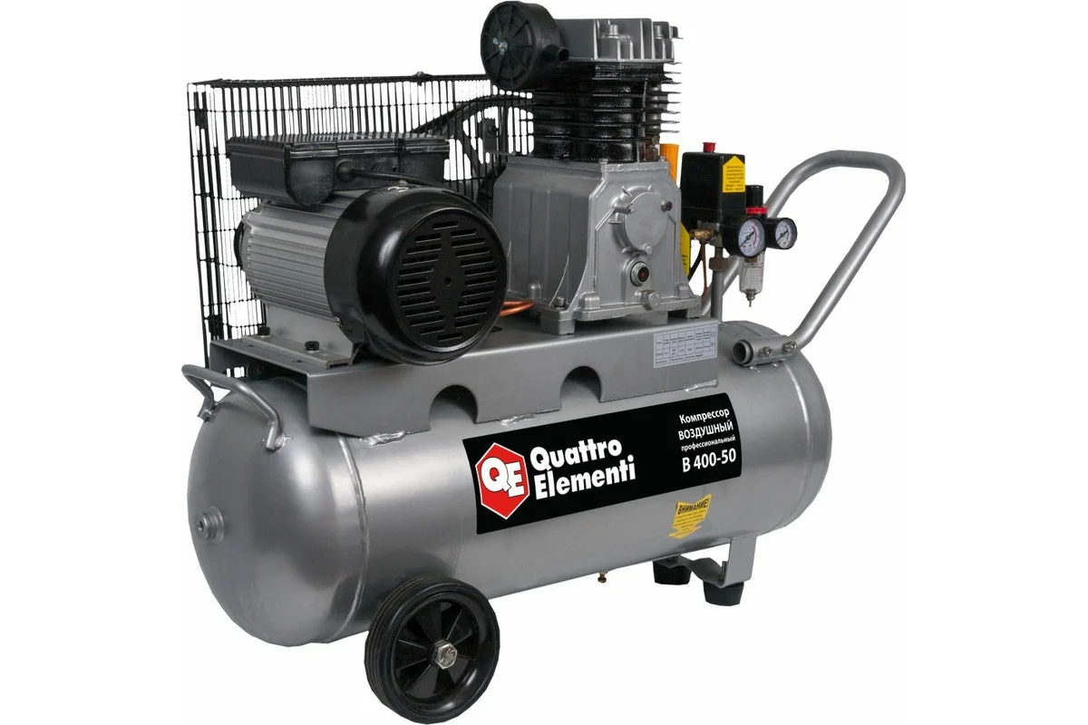 Компрессор поршневой масляный QUATTRO ELEMENTI B 400-50 (390 л/мин, 50л, 3л.с, 8 бар, 67кг)